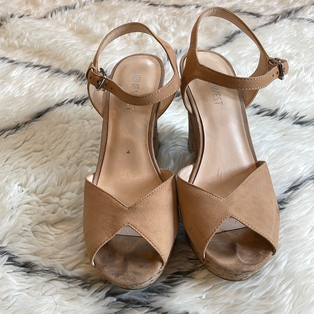 Nine West nude wedges 6.5
